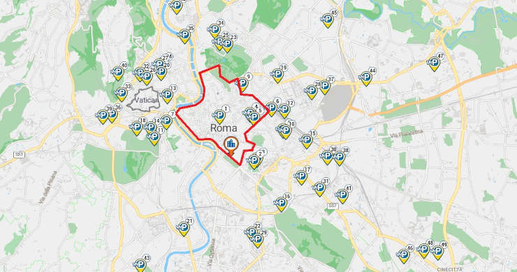 Mappa ZTL Roma MyParking